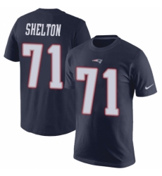 NFL Nike New England Patriots #71 Danny Shelton Navy Blue Rush Pride Name & Number T-Shirt