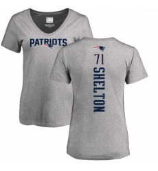 NFL Women's Nike New England Patriots #71 Danny Shelton Navy Blue Backer T-Shirt