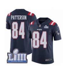 Men's Nike New England Patriots #84 Cordarrelle Patterson Limited Navy Blue Rush Vapor Untouchable Super Bowl LIII Bound NFL Jersey