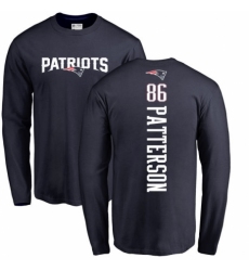 NFL Nike New England Patriots #86 Cordarrelle Patterson Navy Blue Backer Long Sleeve T-Shirt