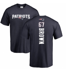 NFL Nike New England Patriots #67 Trent Brown Navy Blue Backer T-Shirt
