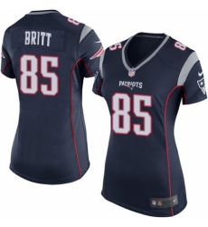 Women's Nike New England Patriots #85 Kenny Britt Game Navy Blue Team Color NFL Jersey