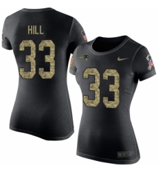 NFL Women's Nike New England Patriots #33 Jeremy Hill Black Camo Salute to Service T-Shirt