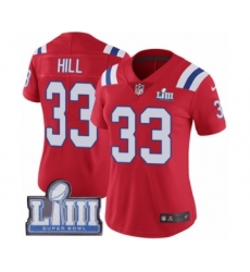 Women's Nike New England Patriots #33 Jeremy Hill Red Alternate Vapor Untouchable Limited Player Super Bowl LIII Bound NFL Jersey