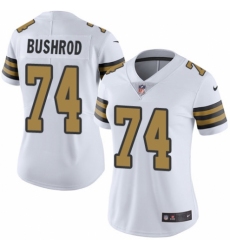 Women's Nike New Orleans Saints #74 Jermon Bushrod Limited White Rush Vapor Untouchable NFL Jersey
