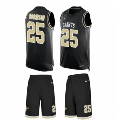 Men's Nike New Orleans Saints #25 Patrick Robinson Limited Black Tank Top Suit NFL Jersey