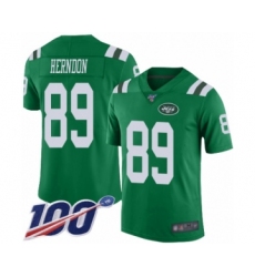 Men's New York Jets #89 Chris Herndon Limited Green Rush Vapor Untouchable 100th Season Football Jersey