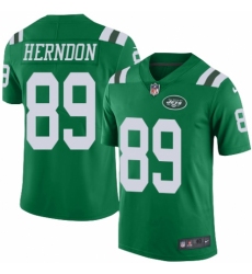 Men's Nike New York Jets #89 Chris Herndon Elite Green Rush Vapor Untouchable NFL Jersey