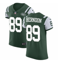 Men's Nike New York Jets #89 Chris Herndon Green Team Color Vapor Untouchable Elite Player NFL Jersey