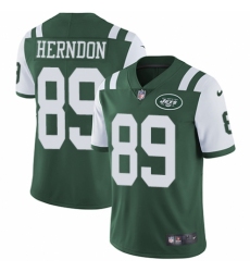 Men's Nike New York Jets #89 Chris Herndon Green Team Color Vapor Untouchable Limited Player NFL Jersey
