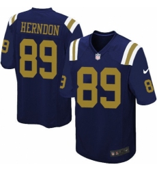 Men's Nike New York Jets #89 Chris Herndon Limited Navy Blue Alternate NFL Jersey