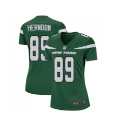 Women's New York Jets #89 Chris Herndon Game Green Team Color Football Jersey