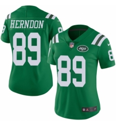 Women's Nike New York Jets #89 Chris Herndon Limited Green Rush Vapor Untouchable NFL Jersey