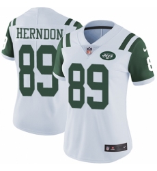 Women's Nike New York Jets #89 Chris Herndon White Vapor Untouchable Elite Player NFL Jersey
