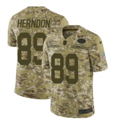 Youth Nike New York Jets #89 Chris Herndon Limited Camo 2018 Salute to Service NFL Jersey