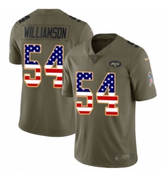Men's Nike New York Jets #54 Avery Williamson Limited Olive/USA Flag 2017 Salute to Service NFL Jersey