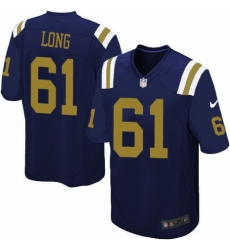 Men's Nike New York Jets #61 Spencer Long Limited Navy Blue Alternate NFL Jersey
