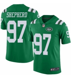 Men's Nike New York Jets #97 Nathan Shepherd Elite Green Rush Vapor Untouchable NFL Jersey