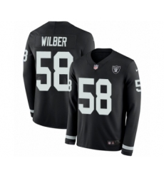 Youth Nike Oakland Raiders #58 Kyle Wilber Limited Black Therma Long Sleeve NFL Jersey