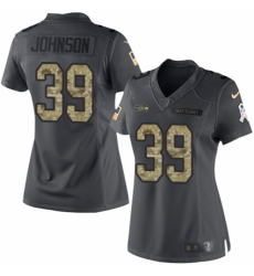 Women's Nike Seattle Seahawks #39 Dontae Johnson Limited Black 2016 Salute to Service NFL Jersey