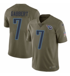 Men's Nike Tennessee Titans #7 Blaine Gabbert Limited Olive 2017 Salute to Service NFL Jersey