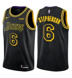 Youth Nike Los Angeles Lakers #6 Lance Stephenson Swingman Black NBA Jersey - City Edition