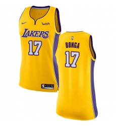 Women's Nike Los Angeles Lakers #17 Isaac Bonga Swingman Gold NBA Jersey - Icon Edition