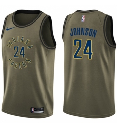 Youth Nike Indiana Pacers #24 Alize Johnson Swingman Green Salute to Service NBA Jersey