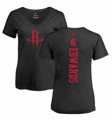 NBA Women's Nike Houston Rockets #6 Vincent Edwards Black One Color Backer Slim-Fit V-Neck T-Shirt