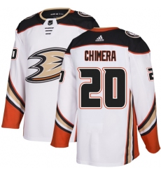 Men's Adidas Anaheim Ducks #20 Jason Chimera Authentic White Away NHL Jersey