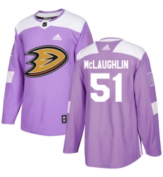 Men's Adidas Anaheim Ducks #51 Blake McLaughlin Authentic Purple Fights Cancer Practice NHL Jersey