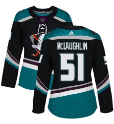 Women's Adidas Anaheim Ducks #51 Blake McLaughlin Authentic Black Teal Third NHL Jersey