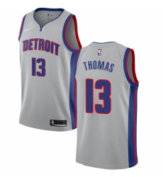 Women's Nike Detroit Pistons #13 Khyri Thomas Swingman Silver NBA Jersey Statement Edition