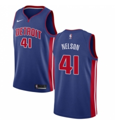 Women's Nike Detroit Pistons #41 Jameer Nelson Swingman Royal Blue NBA Jersey - Icon Edition