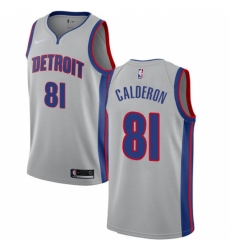 Women's Nike Detroit Pistons #81 Jose Calderon Swingman Silver NBA Jersey Statement Edition
