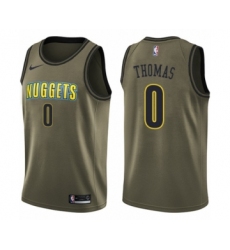 Men's Nike Denver Nuggets #0 Isaiah Thomas Swingman Green Salute to Service NBA Jersey