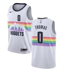 Women's Nike Denver Nuggets #0 Isaiah Thomas Swingman White NBA Jersey - City Edition