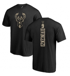 NBA Nike Milwaukee Bucks #9 Donte DiVincenzo Black One Color Backer T-Shirt