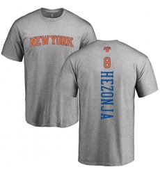 NBA Nike New York Knicks #8 Mario Hezonja Ash Backer T-Shirt
