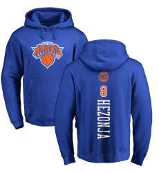NBA Nike New York Knicks #8 Mario Hezonja Royal Blue Backer Pullover Hoodie