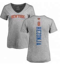NBA Women's Nike New York Knicks #8 Mario Hezonja Ash Backer T-Shirt