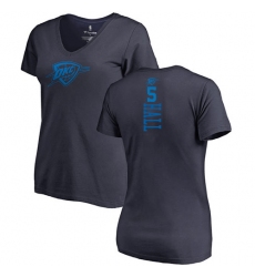NBA Women's Nike Oklahoma City Thunder #5 Devon Hall Navy Blue One Color Backer Slim-Fit V-Neck T-Shirt