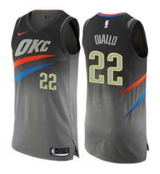 Men's Nike Oklahoma City Thunder #22 Hamidou Diallo Swingman Gray NBA Jersey - City Edition