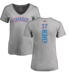 NBA Women's Nike Oklahoma City Thunder #37 Kevin Hervey Ash Backer T-Shirt