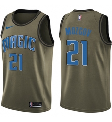Youth Nike Orlando Magic #21 Timofey Mozgov Swingman Green Salute to Service NBA Jersey