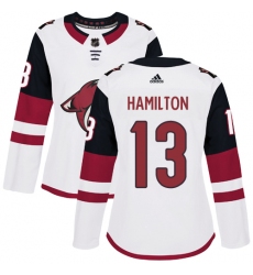 Women's Adidas Arizona Coyotes #13 Freddie Hamilton Authentic White Away NHL Jersey