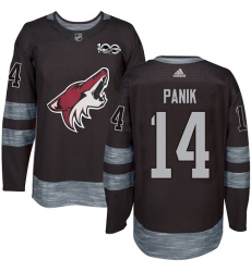 Men's Adidas Arizona Coyotes #14 Richard Panik Authentic Black 1917-2017 100th Anniversary NHL Jersey