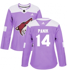 Women's Adidas Arizona Coyotes #14 Richard Panik Authentic Purple Fights Cancer Practice NHL Jersey