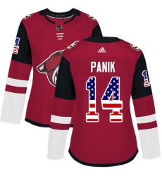 Women's Adidas Arizona Coyotes #14 Richard Panik Authentic Red USA Flag Fashion NHL Jersey