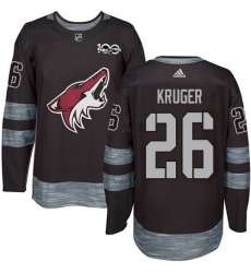 Men's Adidas Arizona Coyotes #26 Marcus Kruger Authentic Black 1917-2017 100th Anniversary NHL Jersey